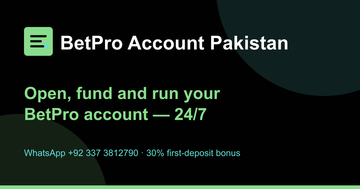 BetPro deposit by Easypaisa and JazzCash in Pakistan